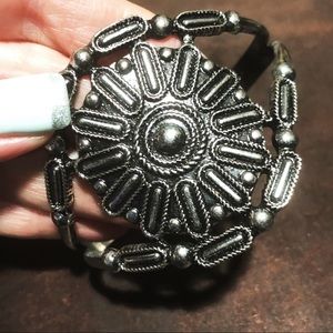 Boho Tribal Silver Bracelet Cuff NWOT